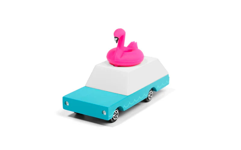 Candycar World Houten Auto - Roze Flamingo