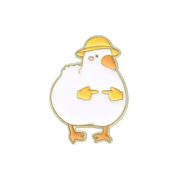 pins canard blanc timide chapeau