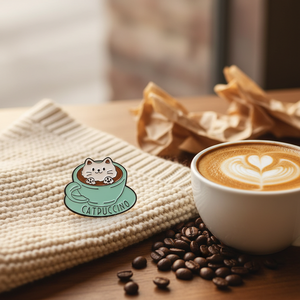 Chapuccino-Katzen-Anstecknadel