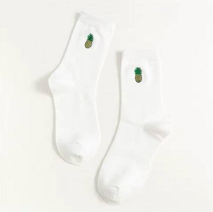 chaussettes ananas brodee