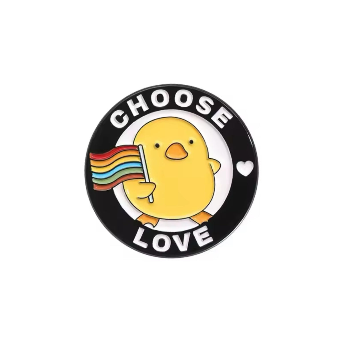 Yellow Duck Pin "Choose Love"
