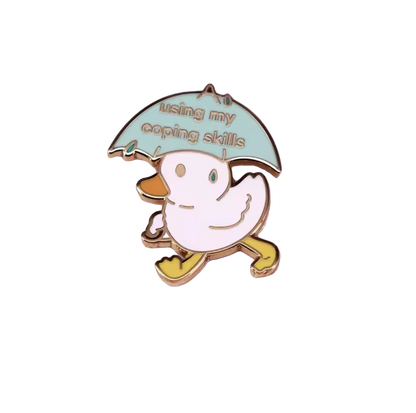 White Duck with Umbrella Pin "Using my coping style"