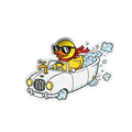 Cabrio-Enten-Aufkleber – Cooler Entenfahrer