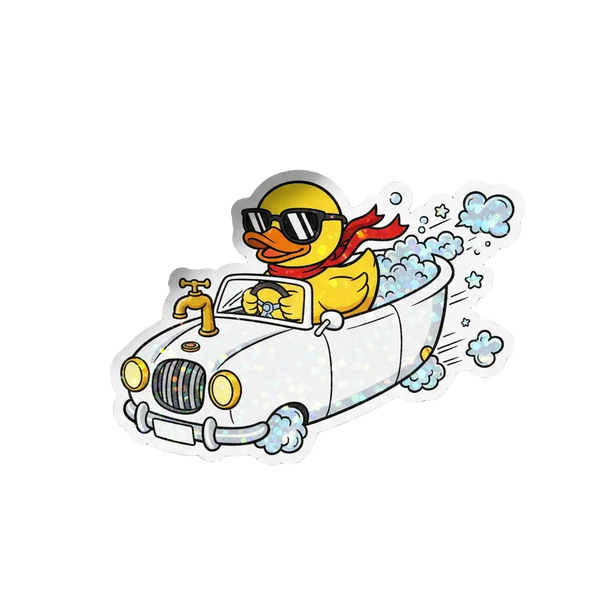Cabrio-Enten-Aufkleber – Cooler Entenfahrer