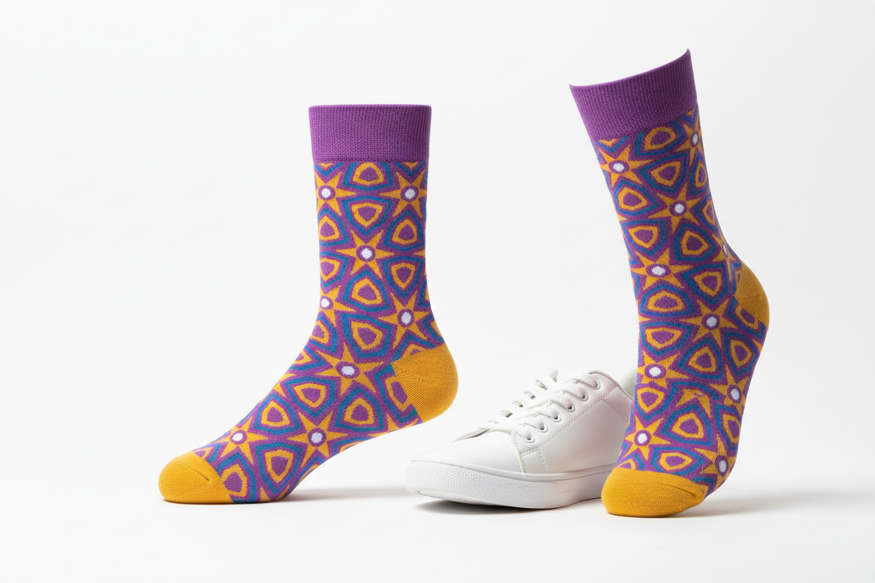 Purple Mosaic Socks