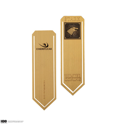 Set of 4 metal bookmarks: Stark, Lannister, Baratheon and Targaryen