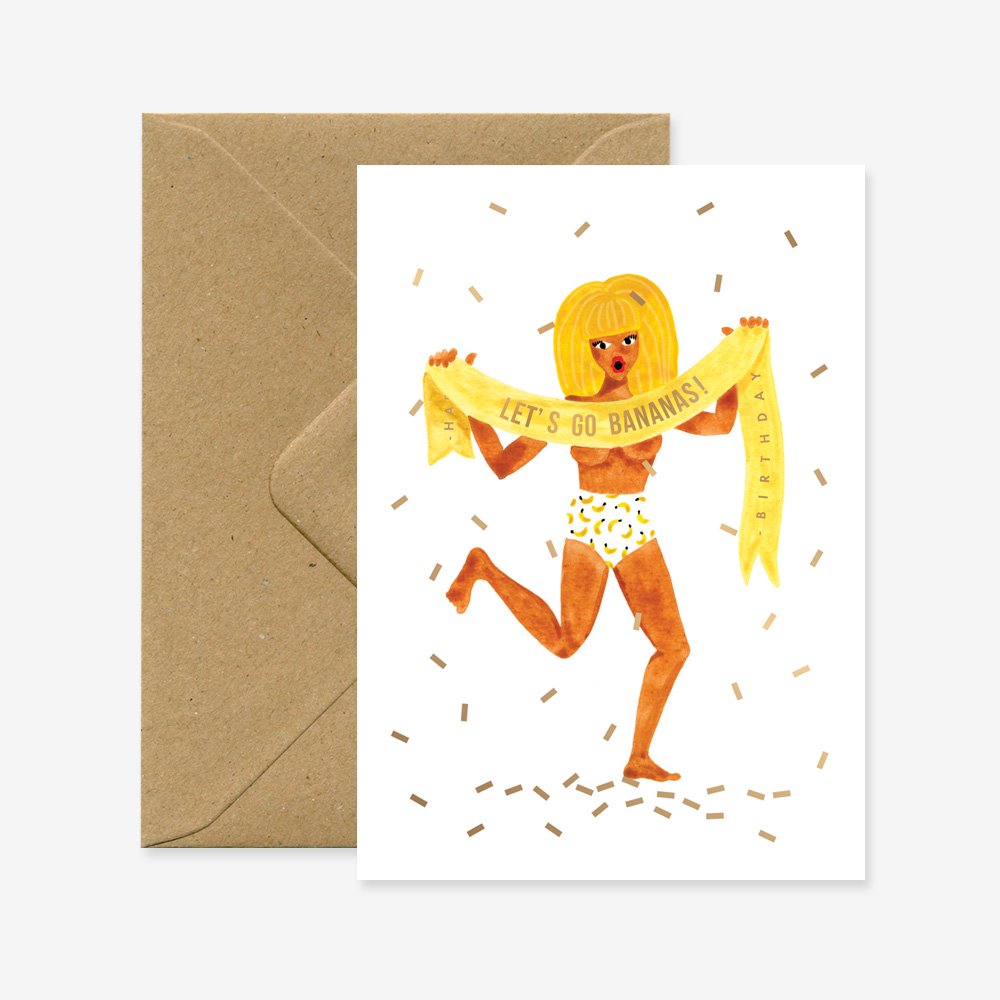 Let's go bananas - Greeting card