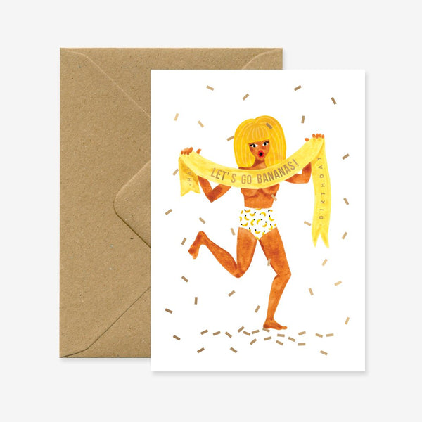 Let's go bananas - Greeting card