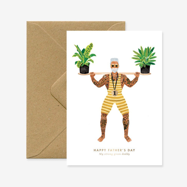 Strong Green Dad - Carte de vœux - Fêtes des pères