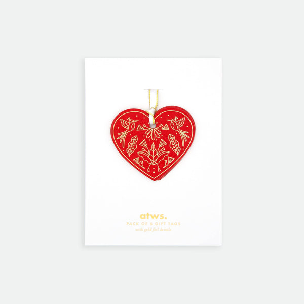 Red hearts - Gift tag