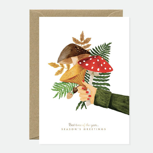 Bouquet d'hiver - Carte de vœux - Feuille d'or