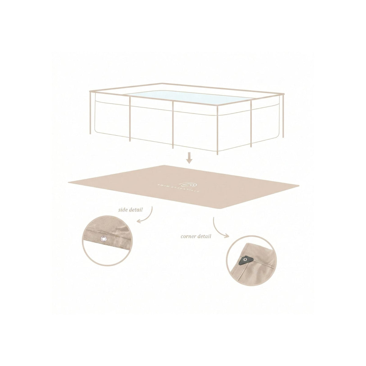 Ground Cover For Pool - Beige - Essence - 260 x 160 cm