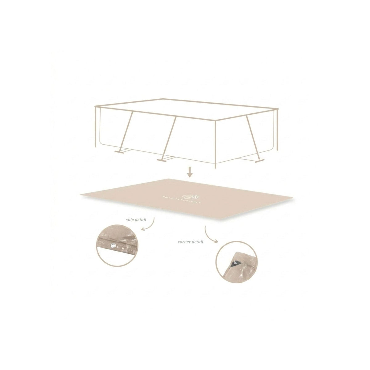 Ground Cover For Pool - Beige - Essence - 300 x 200 cm