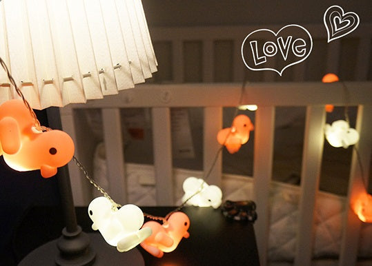 Rose duck light garland