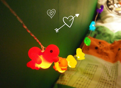 Multicolored duck light garland