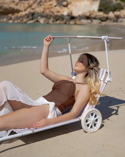 Hamaca de playa con ruedas y parasol – FREYA