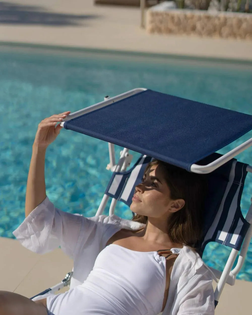 Reclining beach chair with parasol – TIVOLI