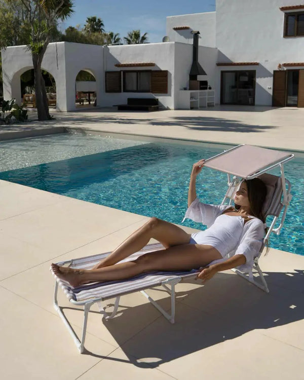 Reclining beach chair with parasol – TIVOLI