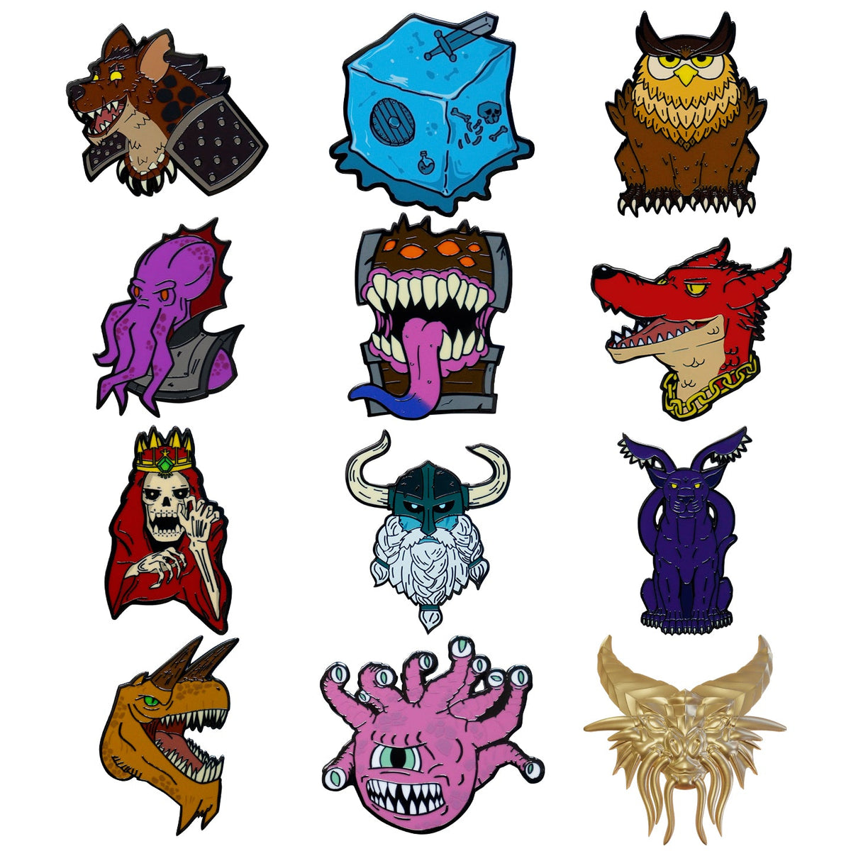Display of 12 Dungeons & Dragons - 50th Anniversary Mystery blind boxes
