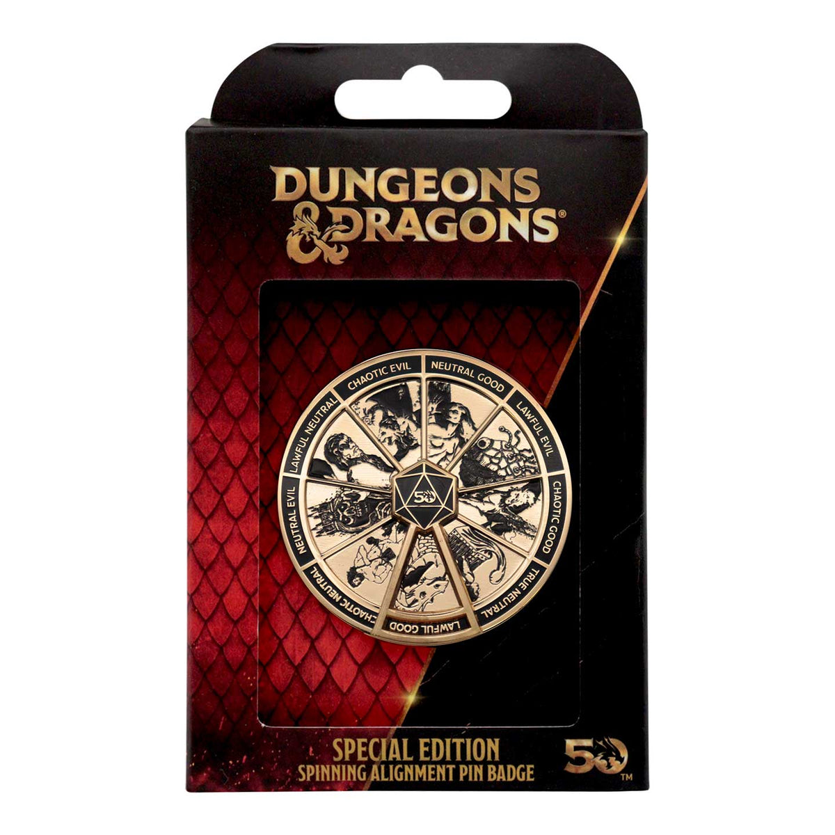 Dungeons & Dragons Pin - 50th Anniversary Antique Gold Spinner
