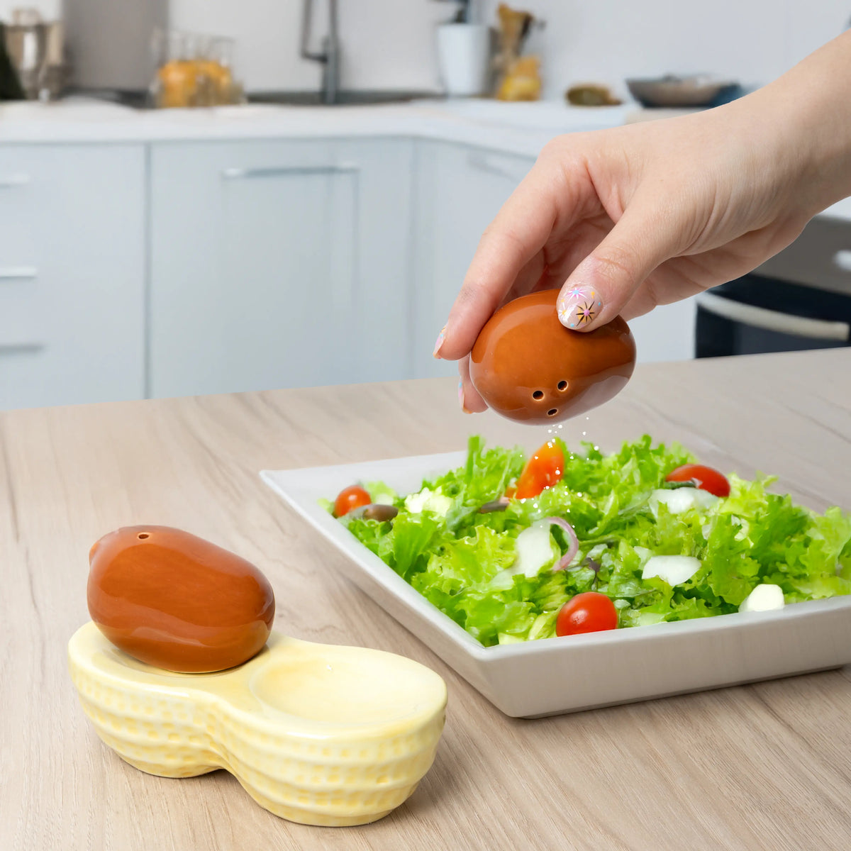Peanut salt and pepper shaker