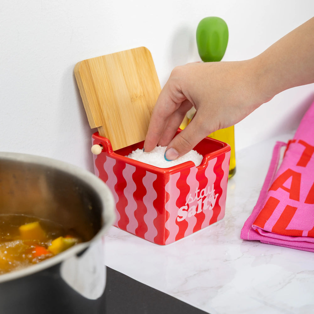 Salière « Stay salty » Rose et Rouge