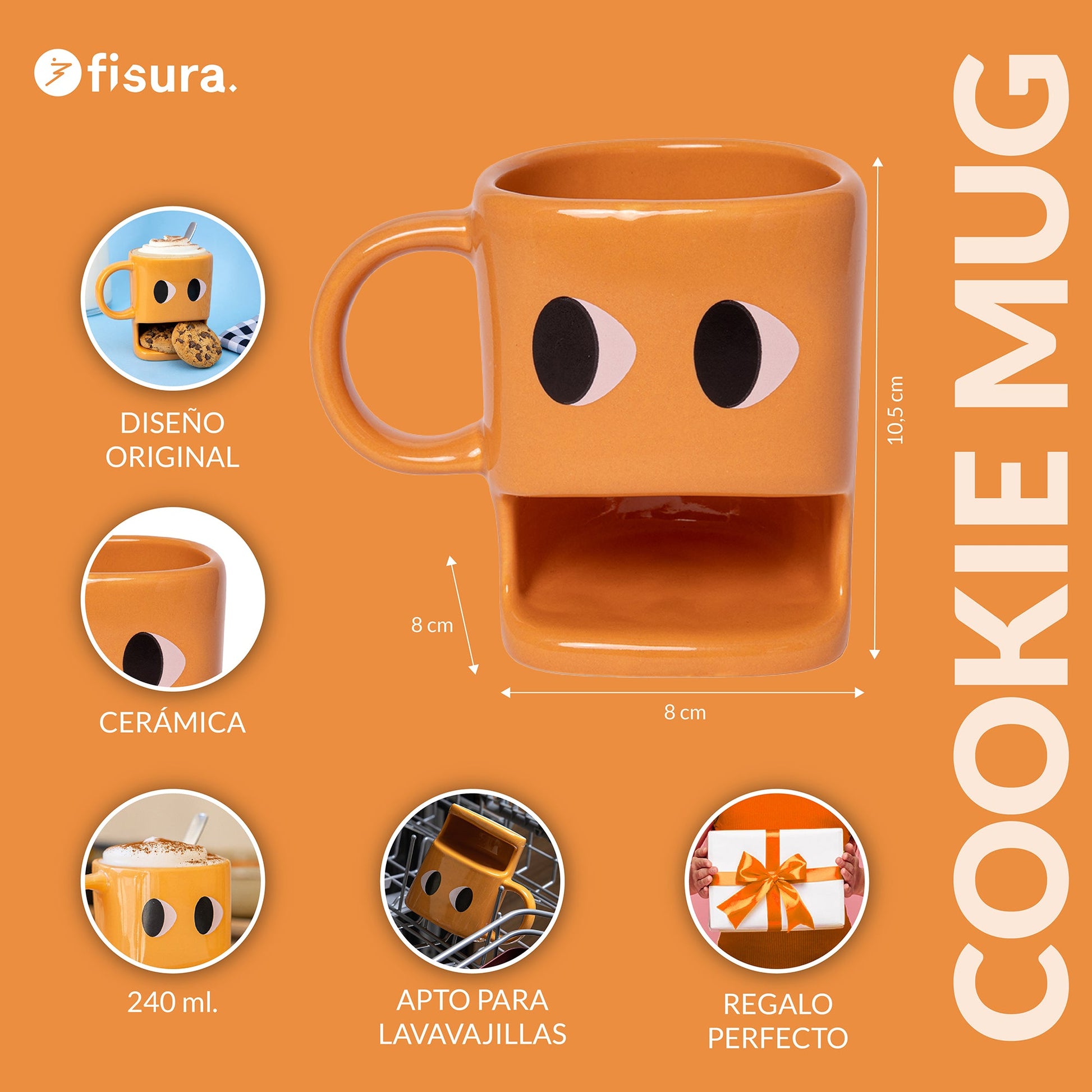 Tasse pour Biscuits Orange – Fisura – vue 4
