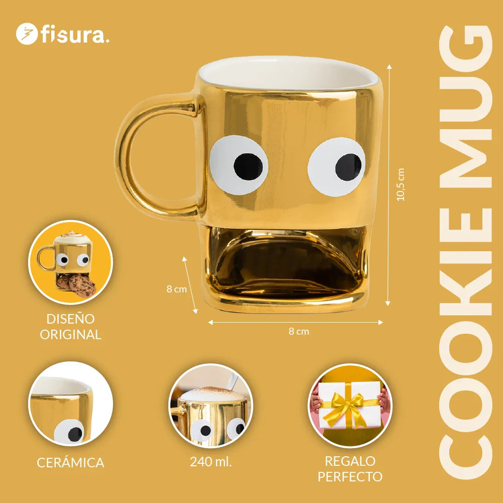 Tasse pour Biscuits Dorée – Fisura – vue 2