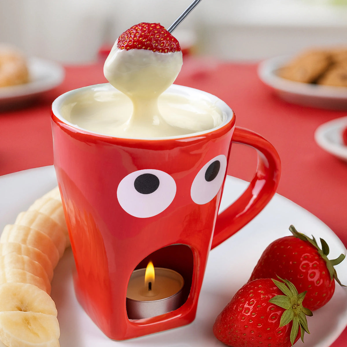 Melted mug with eye pattern