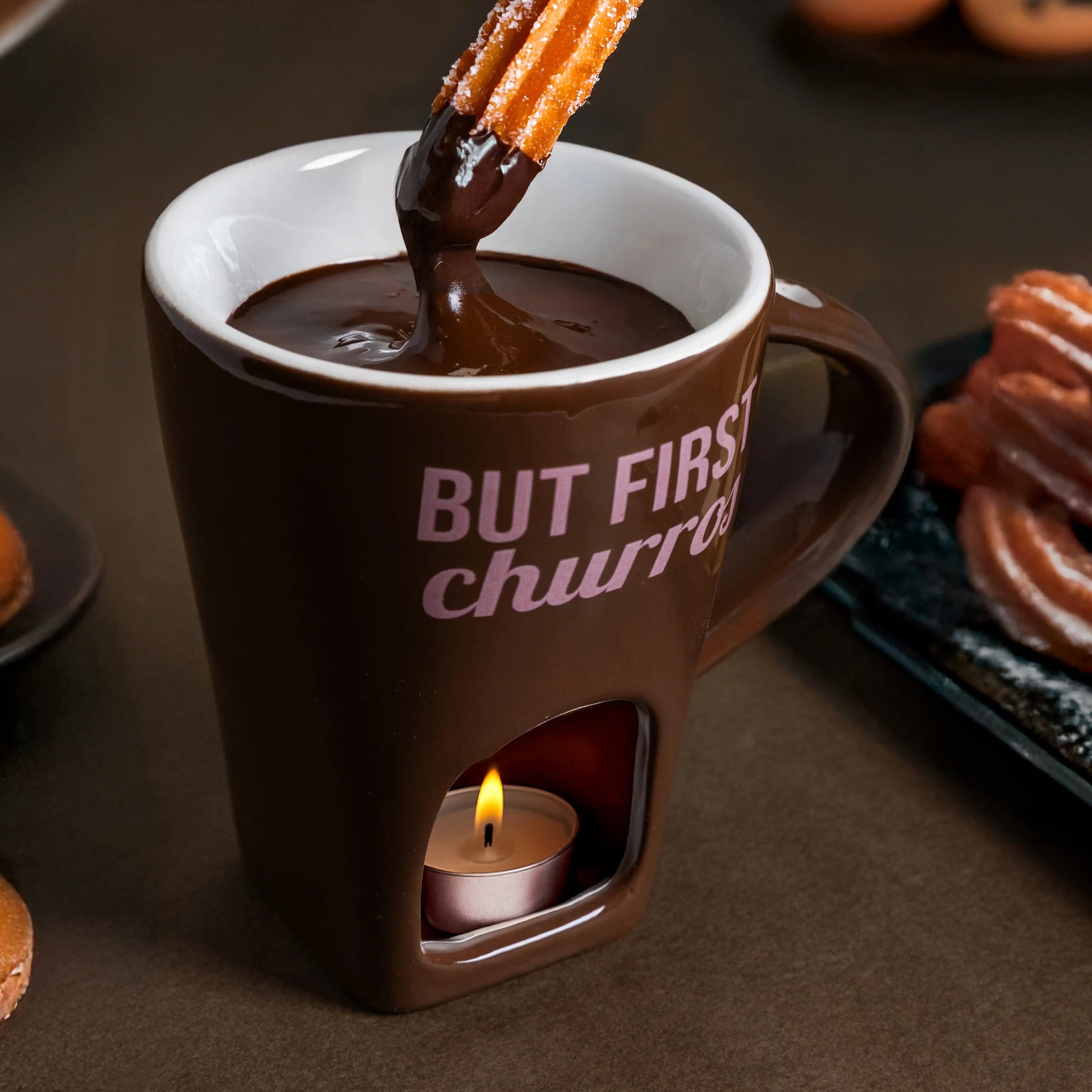 Tasse Fondue « But first churros » – Fisura – vue 2