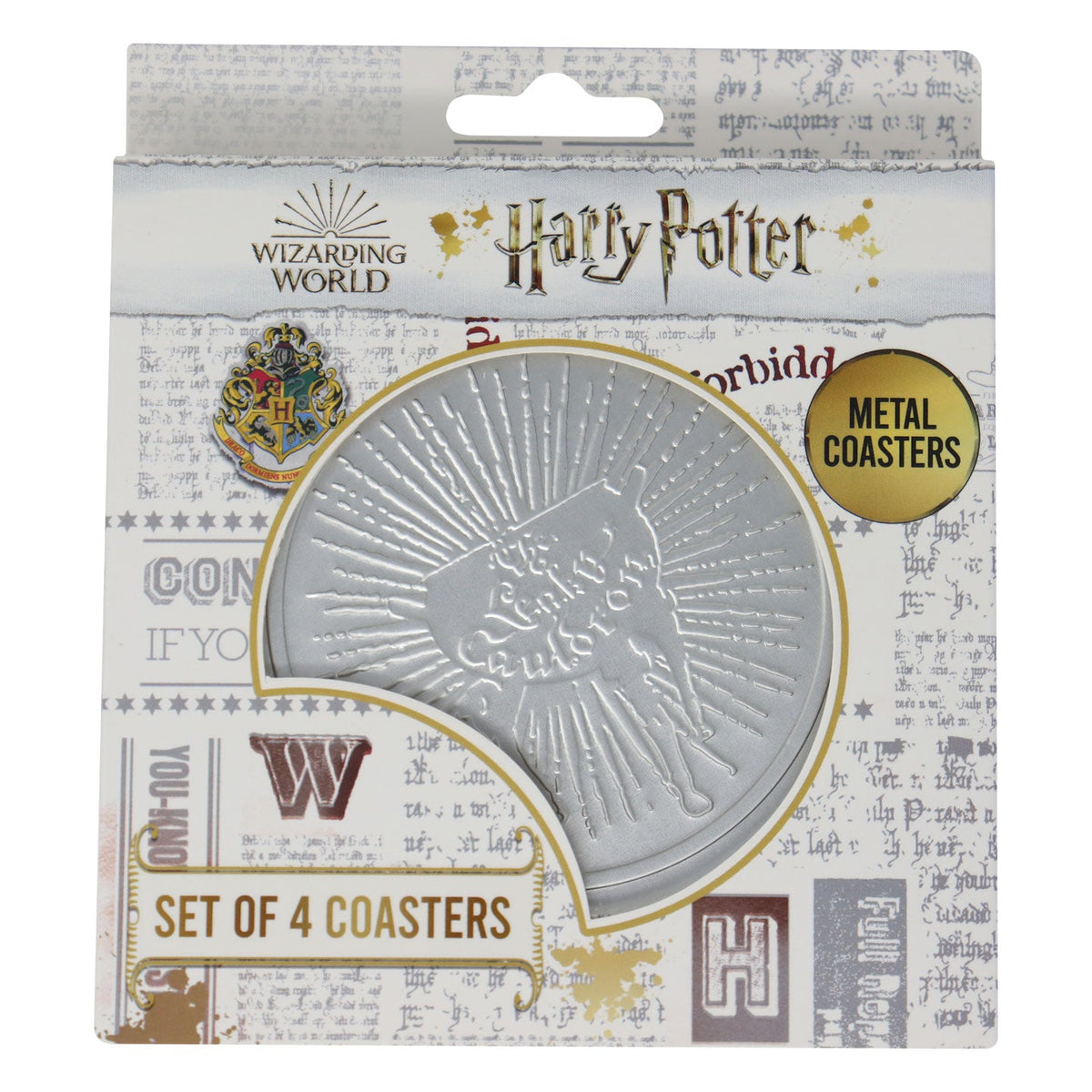 Harry Potter Embossed Metal Coasters - Set of 4