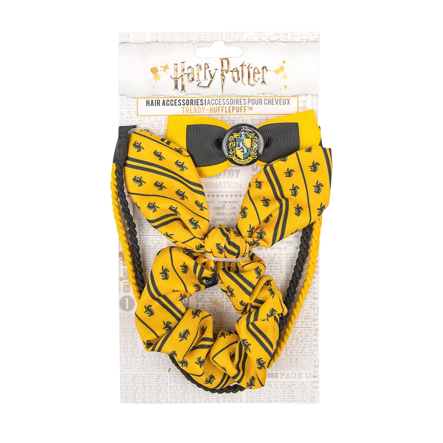 Set of 3 Trendy Hufflepuff Hair Accessories