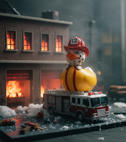 Dalmatian duck firefighter