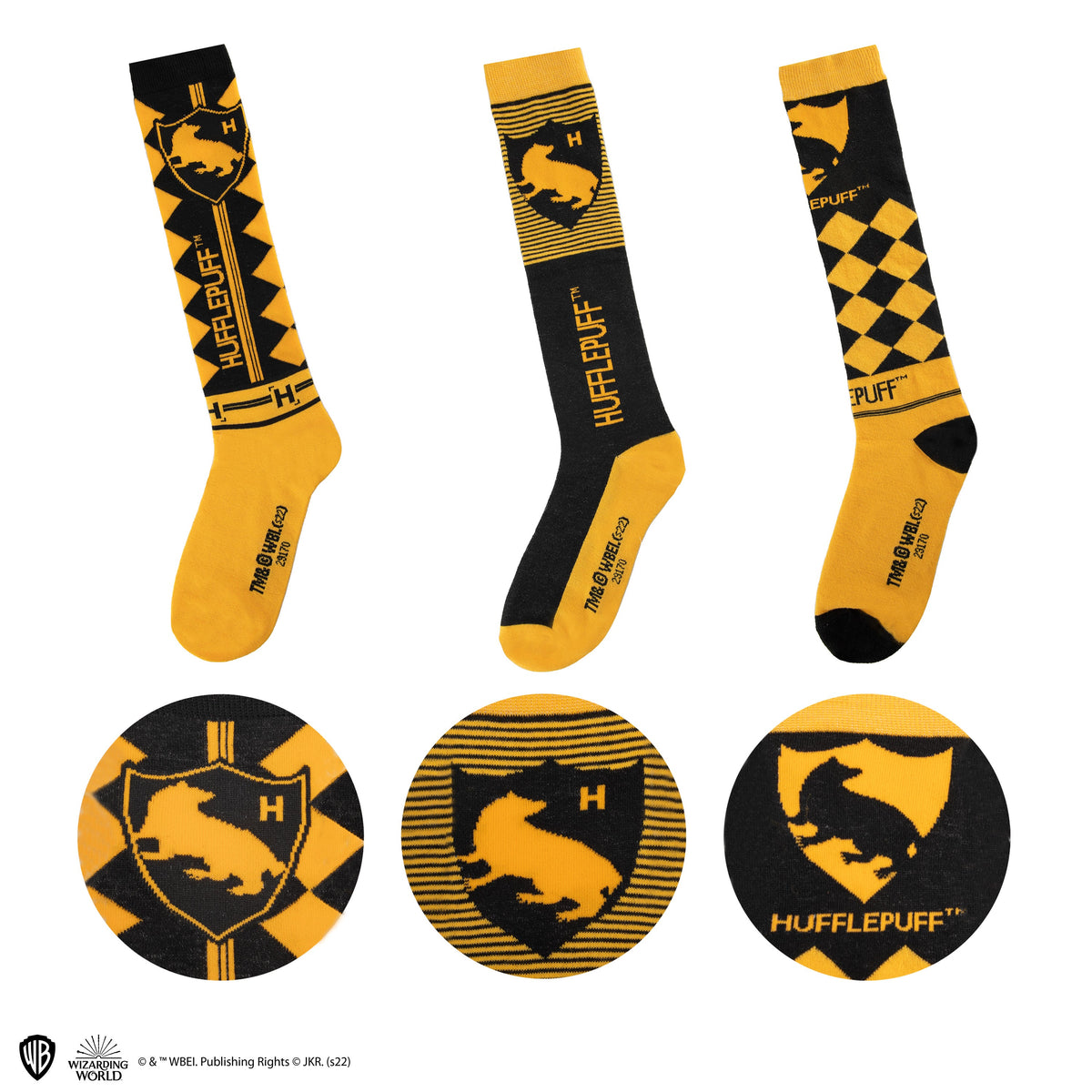 *Set of 3 Pairs of Hufflepuff Ankle Socks