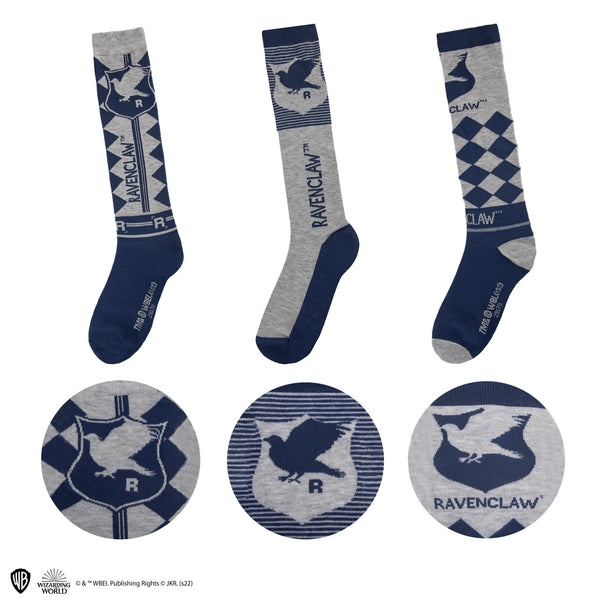 *Set of 3 Pairs of Ravenclaw High Socks