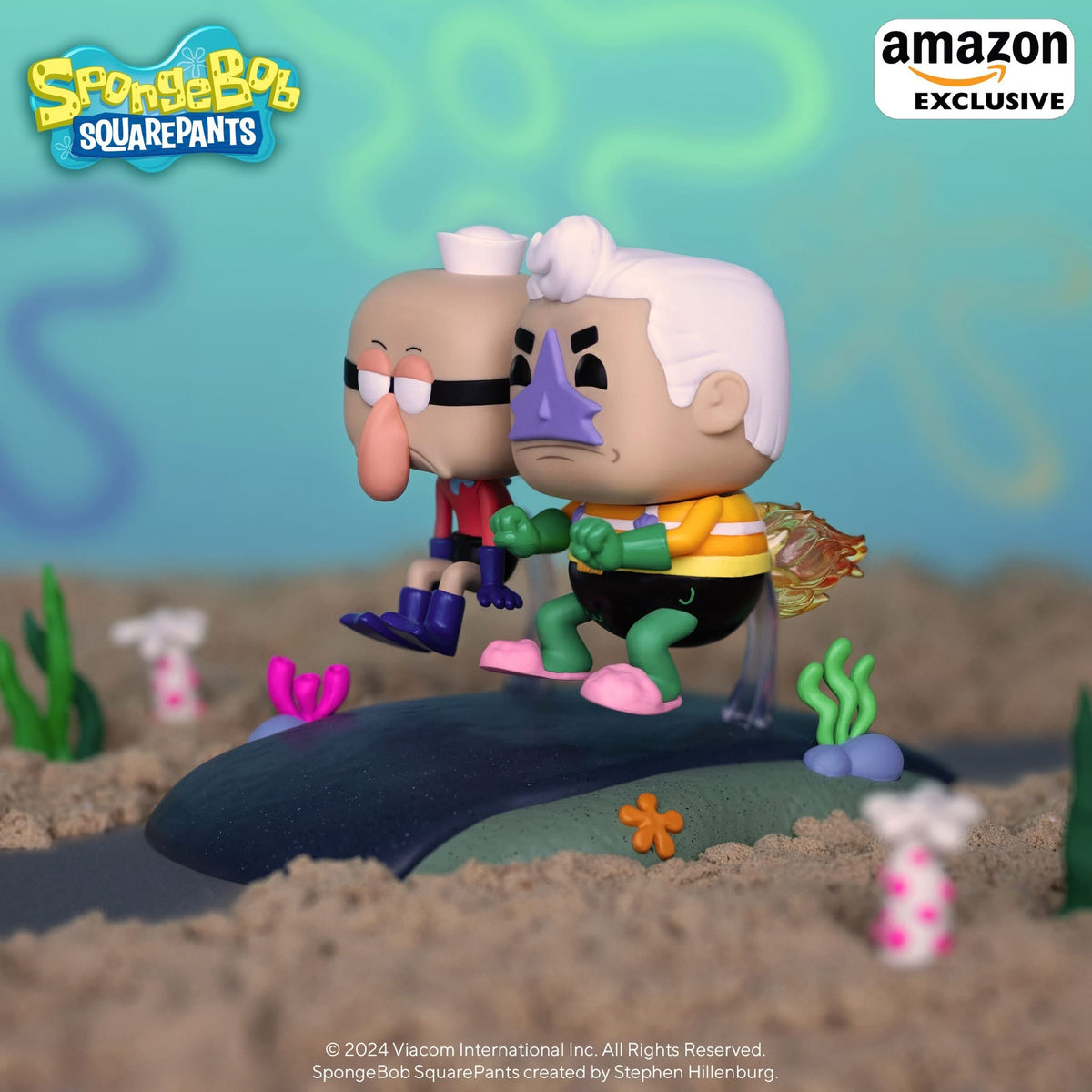 Pop! Rides Mermaid Man and Barnacle with the Invisible Boatmobile