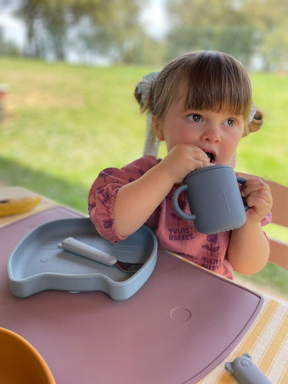 Pippa Smokey Blue Silicone Suction Plate