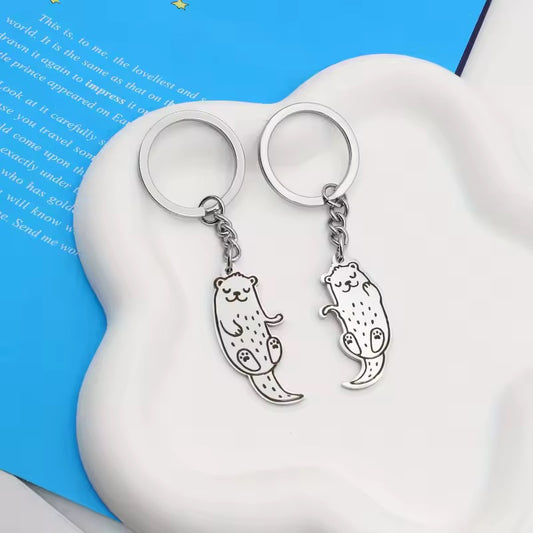 Porte clés Couple de Loutres