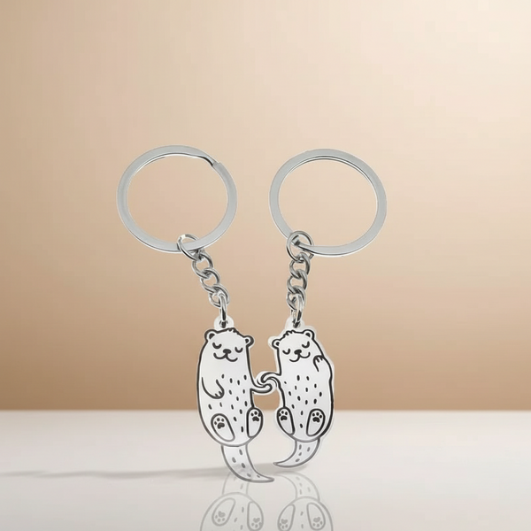 Sleutelhanger met otterpaar