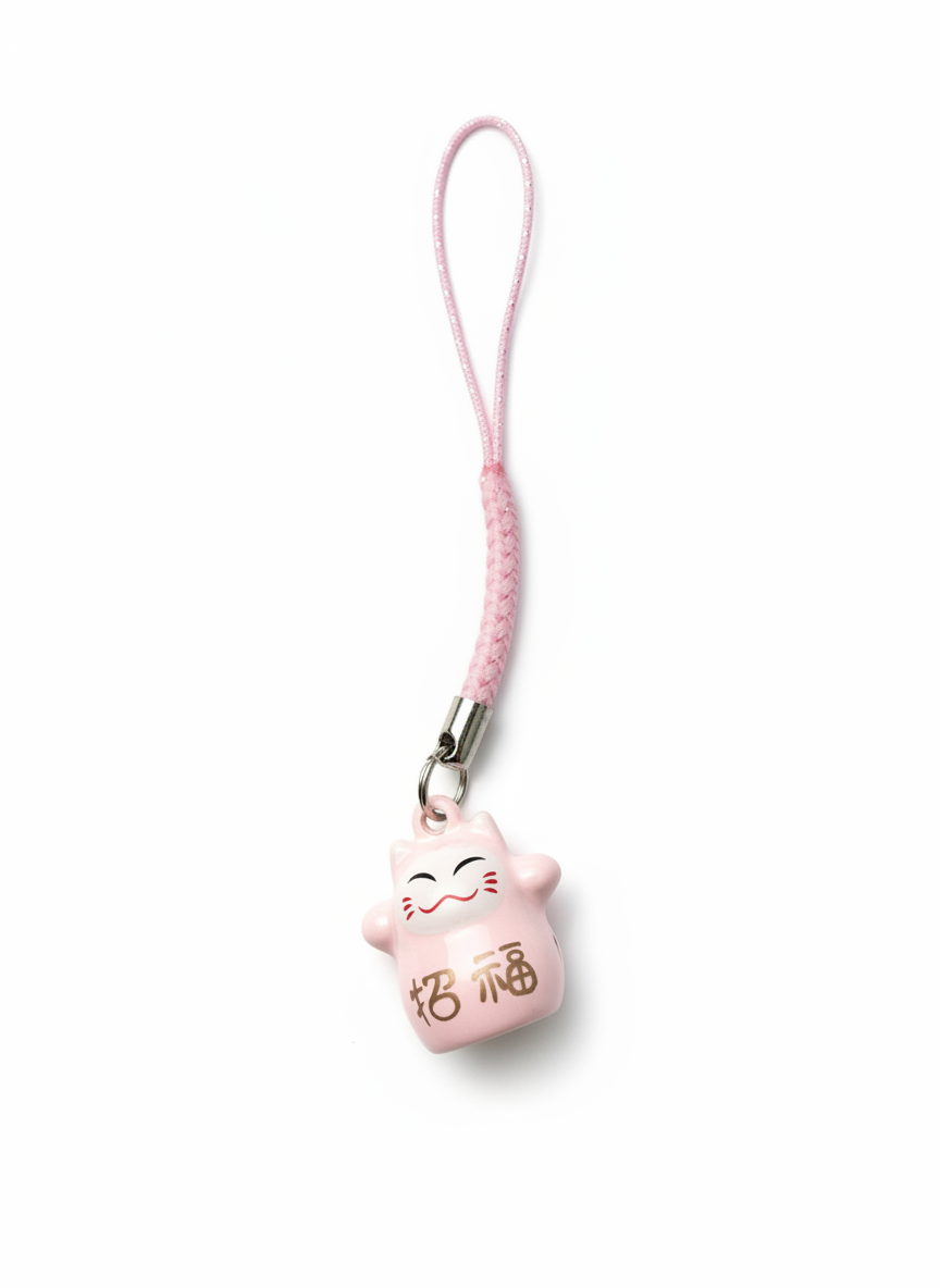 Daruma Lucky Cat Tinker Bell Keychain