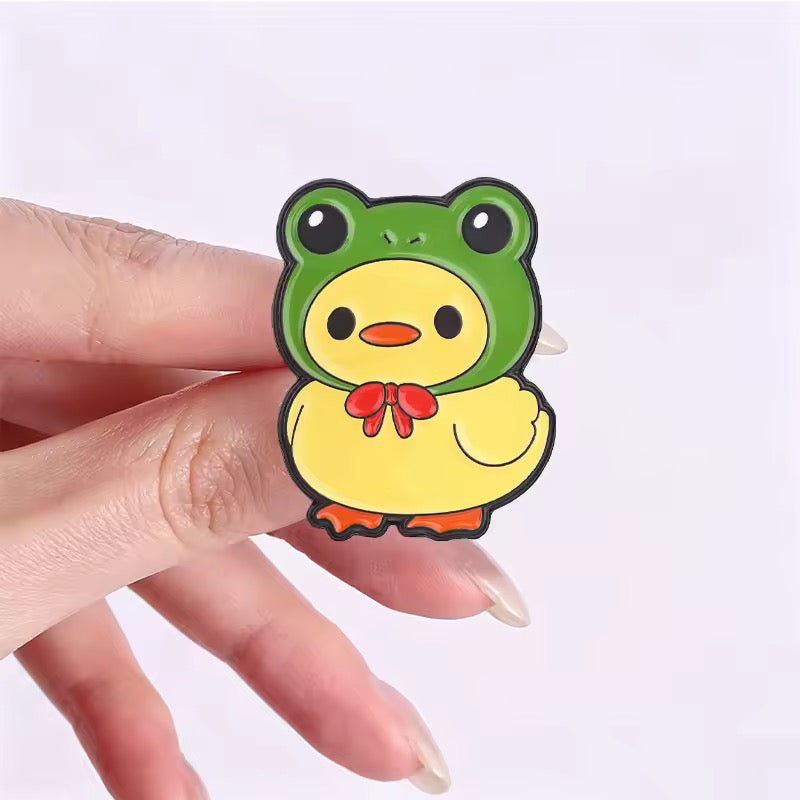Yellow Duck as Frog Pin