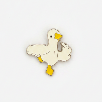 Pin's Canard Blanc Heureux - photo produit