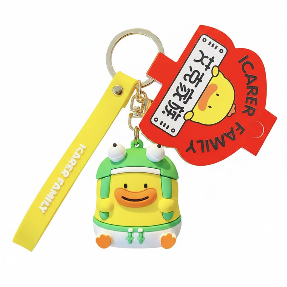 Duck with Frog Hat Keychain