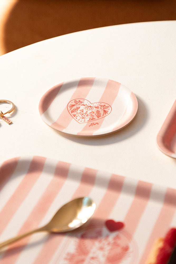 Pink stripes - Coaster duo