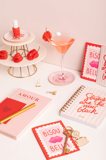 Duo Kisses Bella Stripes - A6 Pocket Notebook DUO