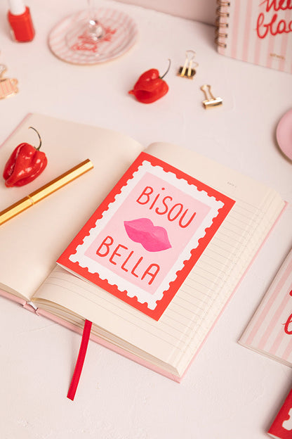 Duo Kisses Bella Stripes - A6 Pocket Notebook DUO