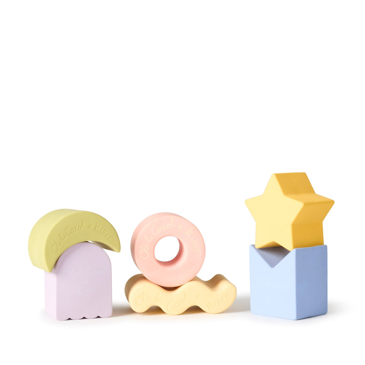 6 formes géométriques – Blocs à empiler bébé – Oli&Carol x KIKO+