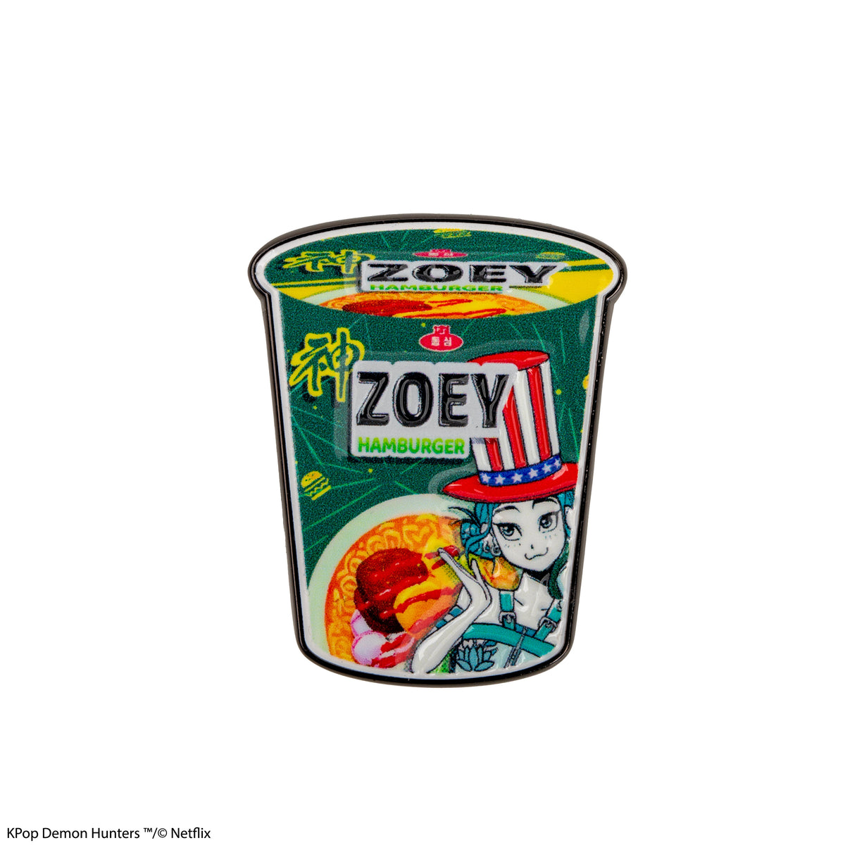 Zoey's Noodles Hamburger Pin