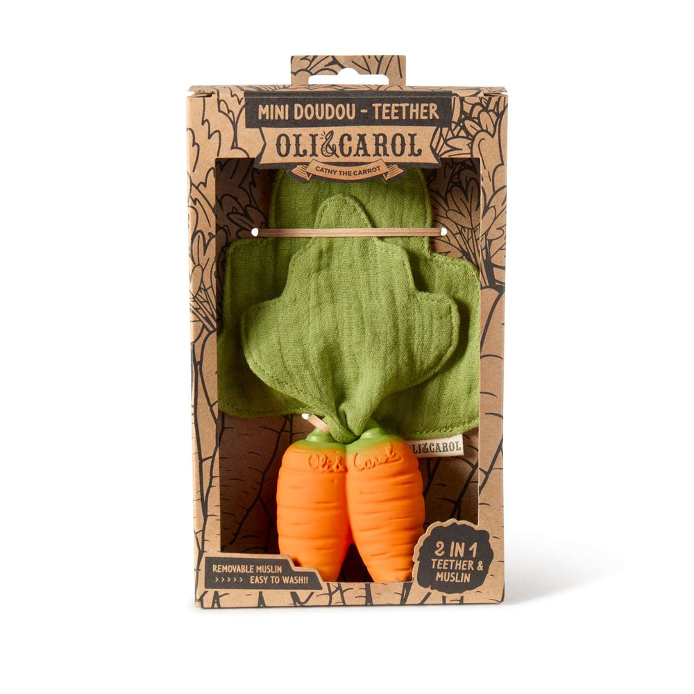 Cathy la Carotte – Mini doudou de dentition bébé