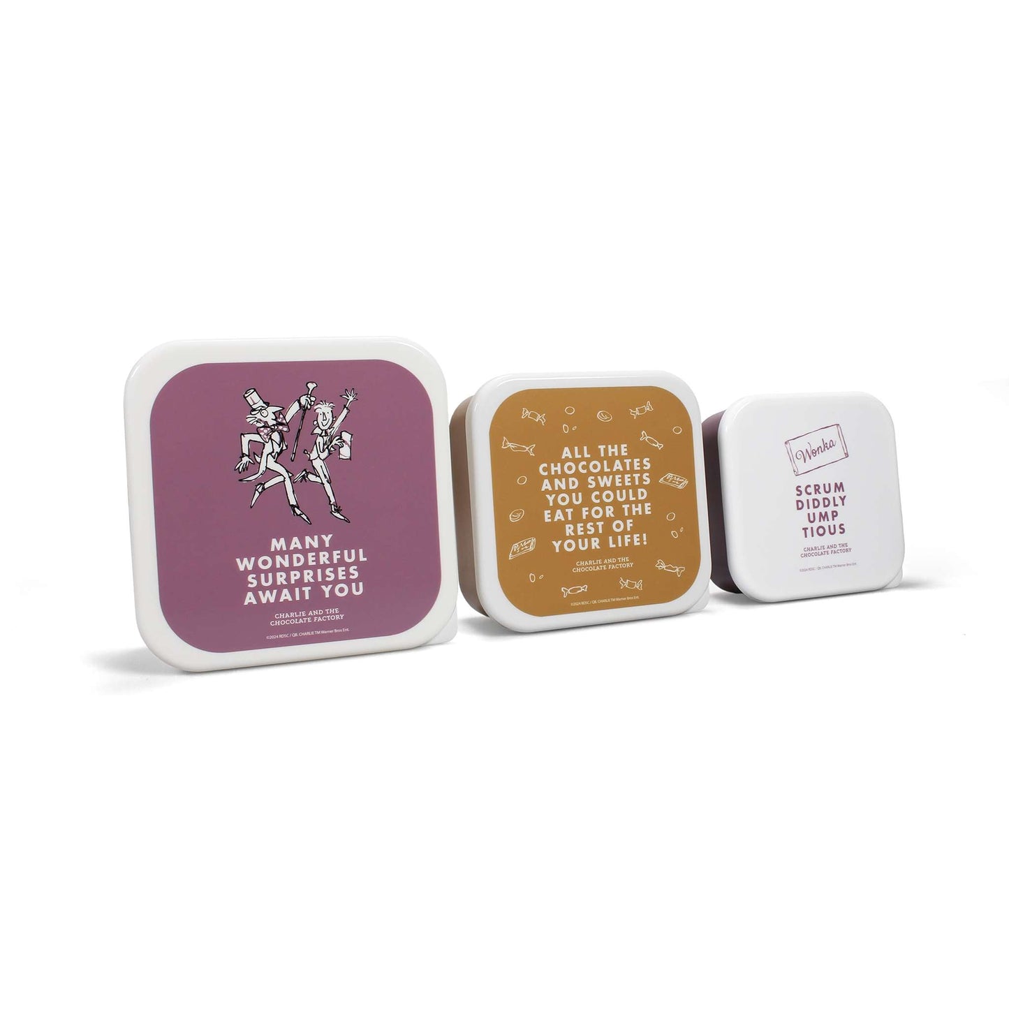 Set of 3 Roald Dahl Charlie Snack Boxes